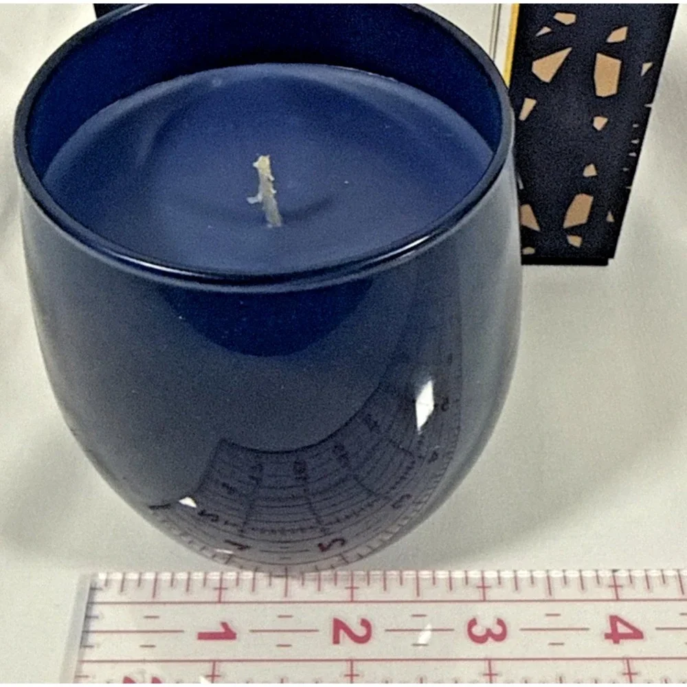 Huntington Home Hot Buttered Rum Candle 7.4oz Navy Blue Soy Blend Scented